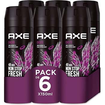 Pack 6 desodorantes Axe Excite Rock por 10,44€ en Amazon