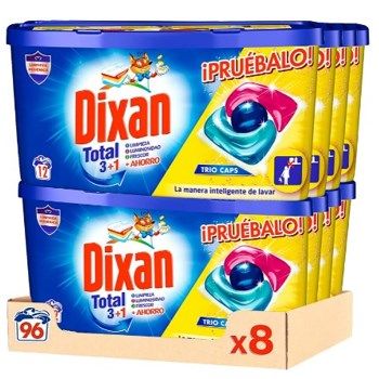 comprar Pack 96 cápsulas detergente Dixan Total 3+1