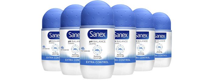 Pack 6 desodorantes Sanex Dermo Extra imagen Control por 7,24€ en Amazon