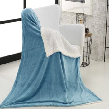 Manta de cama sherpa reversible