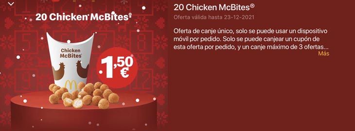 Oferta de hoy pic 20 Chicken McBites