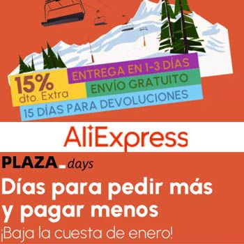 Promoción invierno Plaza Days + 15 descuento Extra en Aliexpress