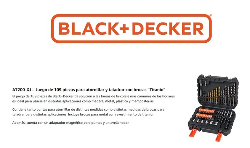 Maletin 109 piezas Black+Decker post