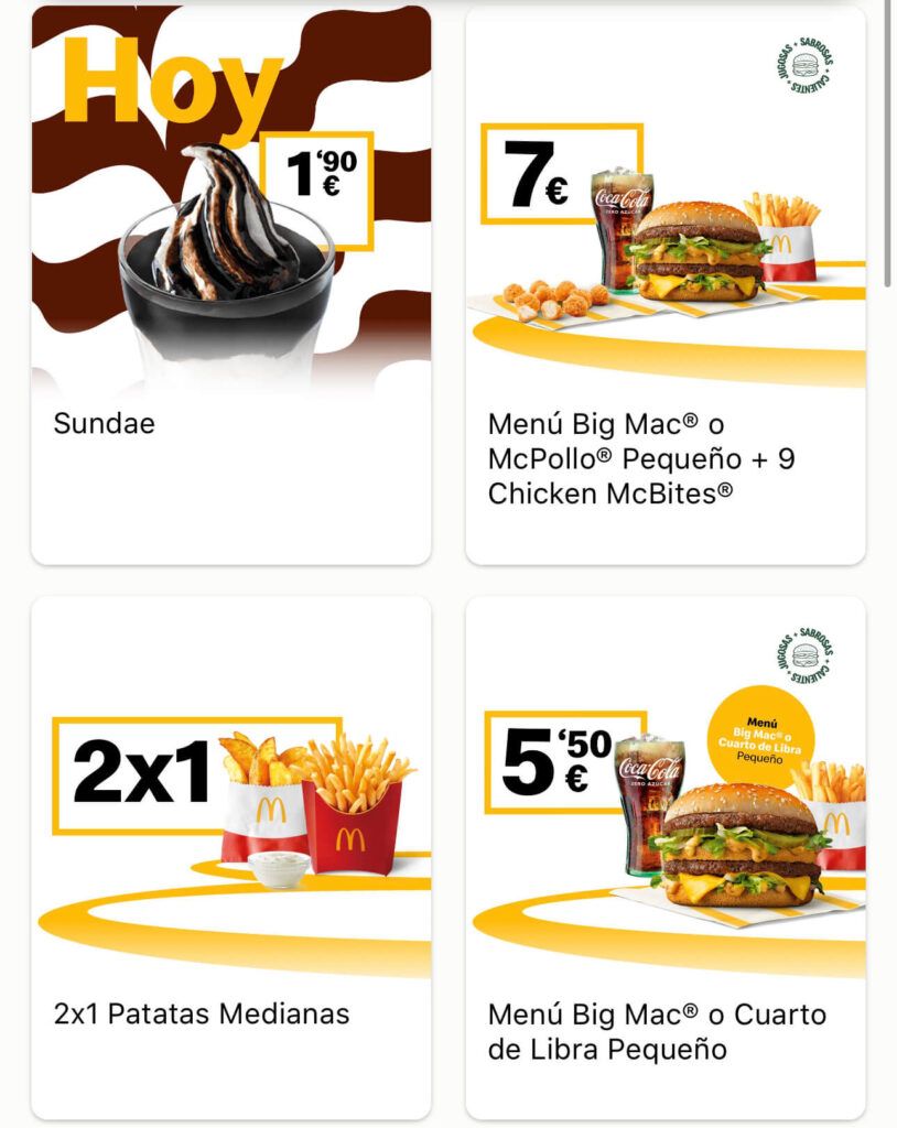 2 Big Mac o McPollo por 4€. Oferta flash en McDonald's