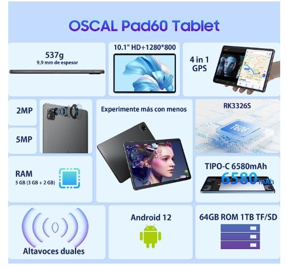 Tablet Oscal Pad60 a 74,09€ en Amazon 1