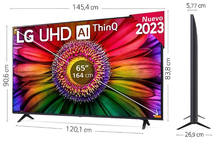 TV LG 65 4K AI ThinQ 2023 a 499€ en Mediamarkt 2