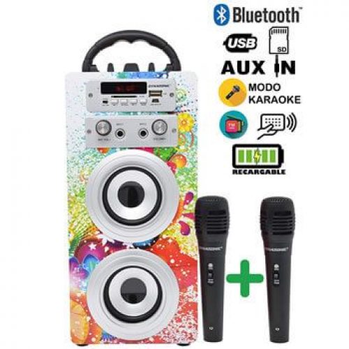 Altavoz Bluetooth Dynasonic + 2 micrófonos por 42,49€ y envío gratis